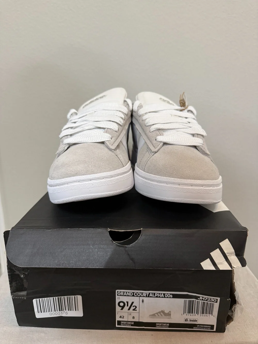 Adidas Grand Court Alpha 00s Sneakers Gray White Size 9.5